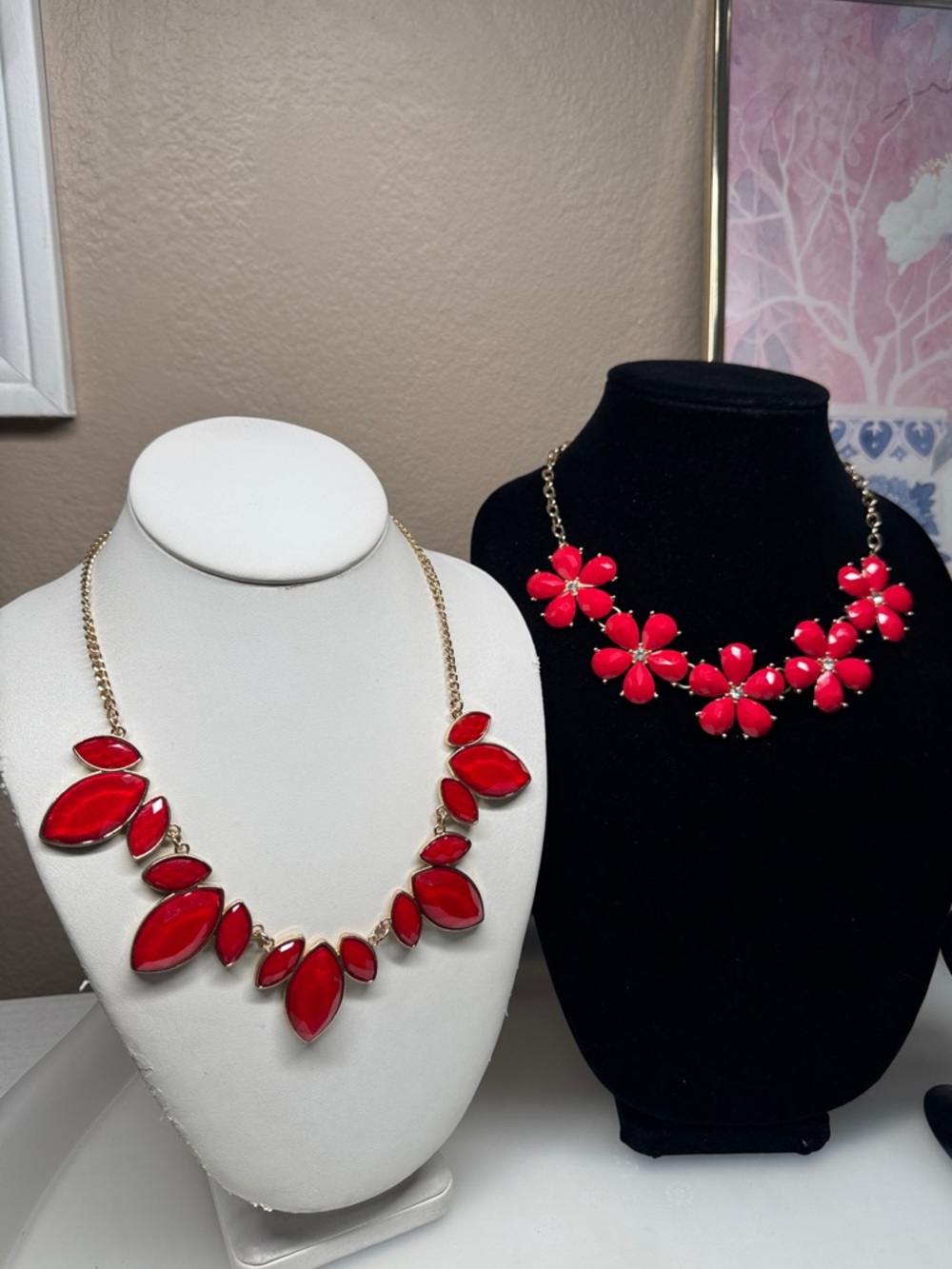 Red floral necklace bundle
